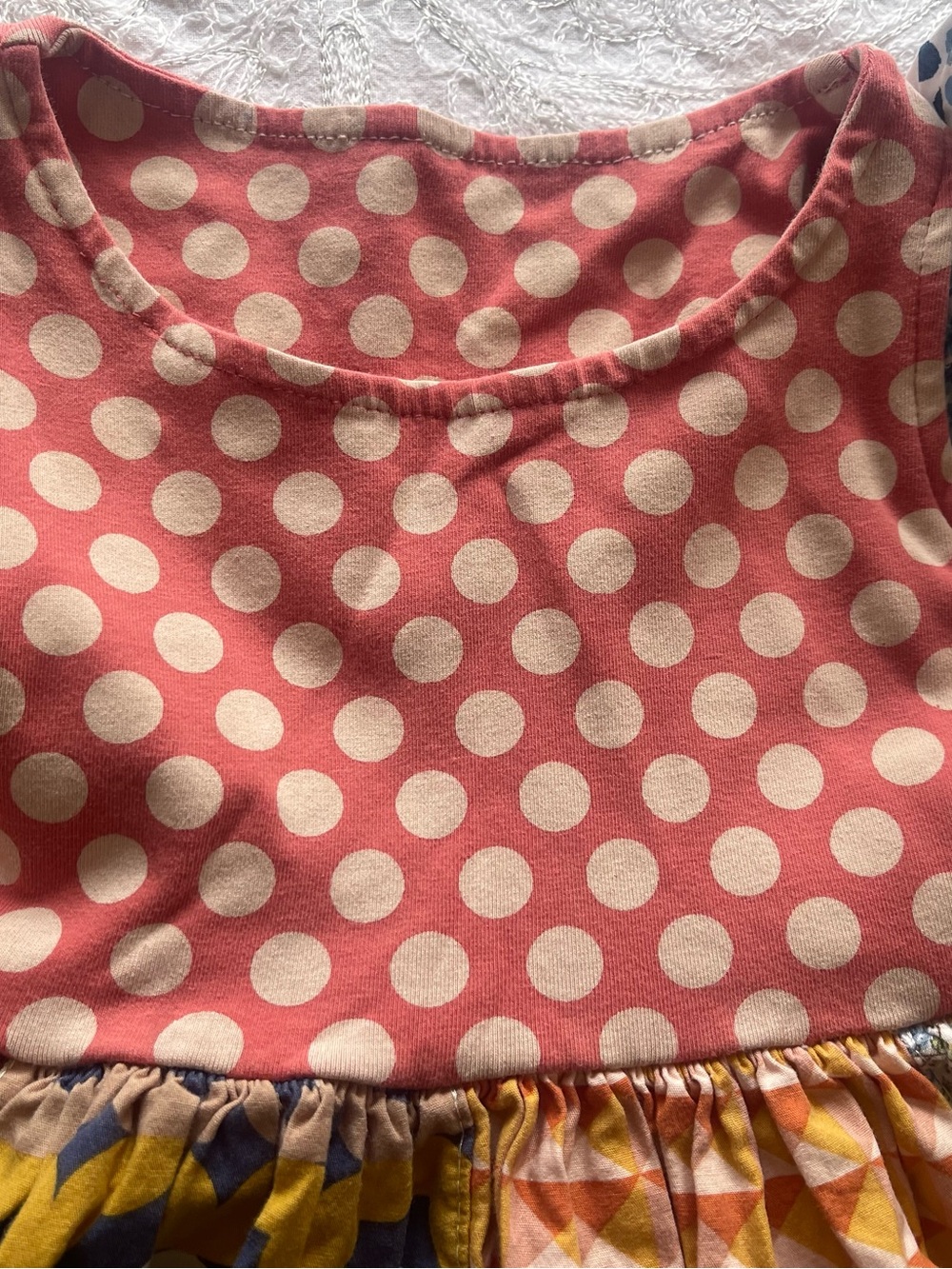 GUC Platinum Polka Dot Patchwork Dress/Tunic - Pink Multi Sz 6 - Picture 2 of 6